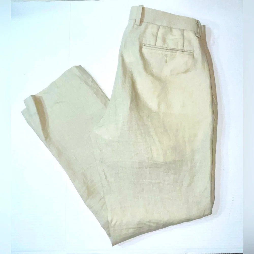 Lauren Ralph Lauren Men's Khaki Linen Blend Chinos - Light Beige